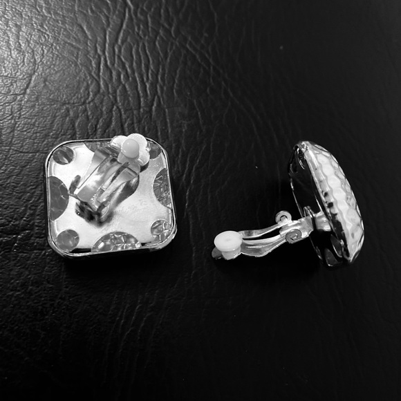 Jewelry Clip On Earrings Silver Textured New Poshmark